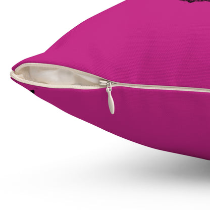 Spun Polyester Square Pillow: Writing Pink