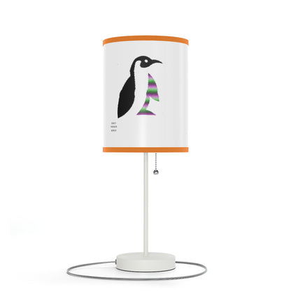 Lamp on a Stand, US|CA plug: Crazy Penguin World Logo White