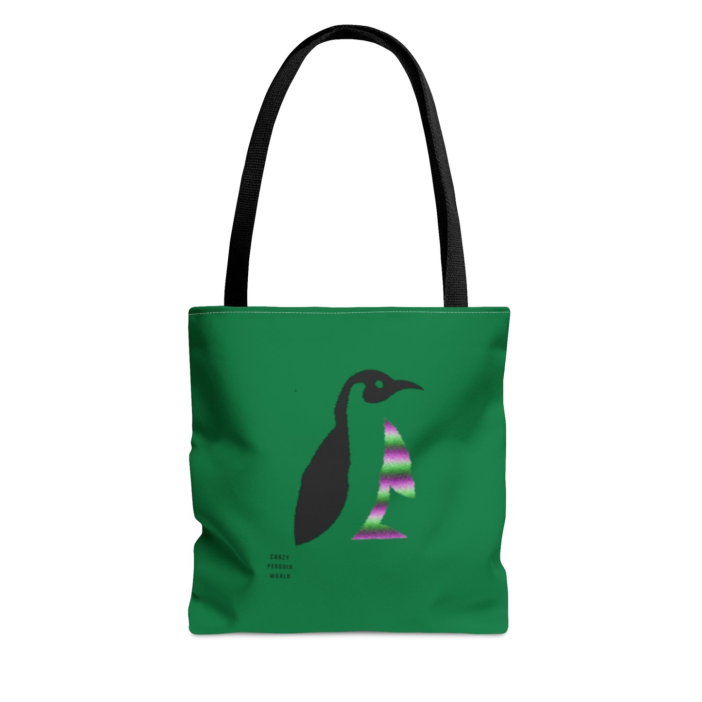 Tote Bag: Crazy Penguin World Logo Dark Green