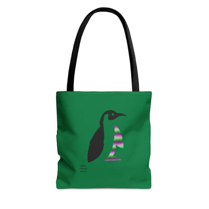 Tote Bag: Crazy Penguin World Logo Dark Green