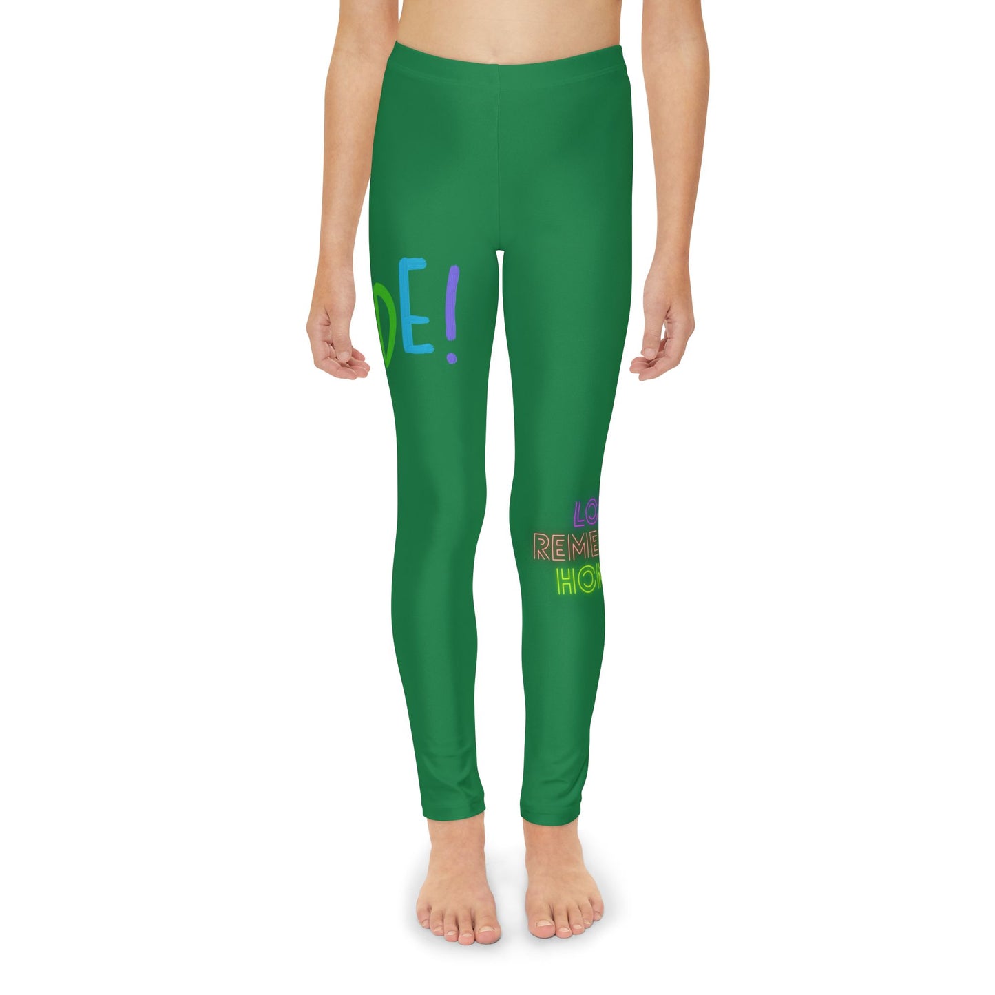 Youth Full-Length Leggings: LGBTQ Pride Dark Green