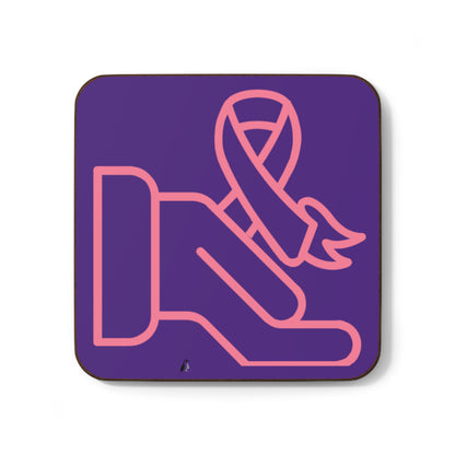 Hardboard Back Coaster: Fight Cancer Purple