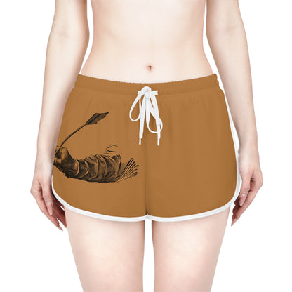 Women's Relaxed Shorts: Writing Lite Brown