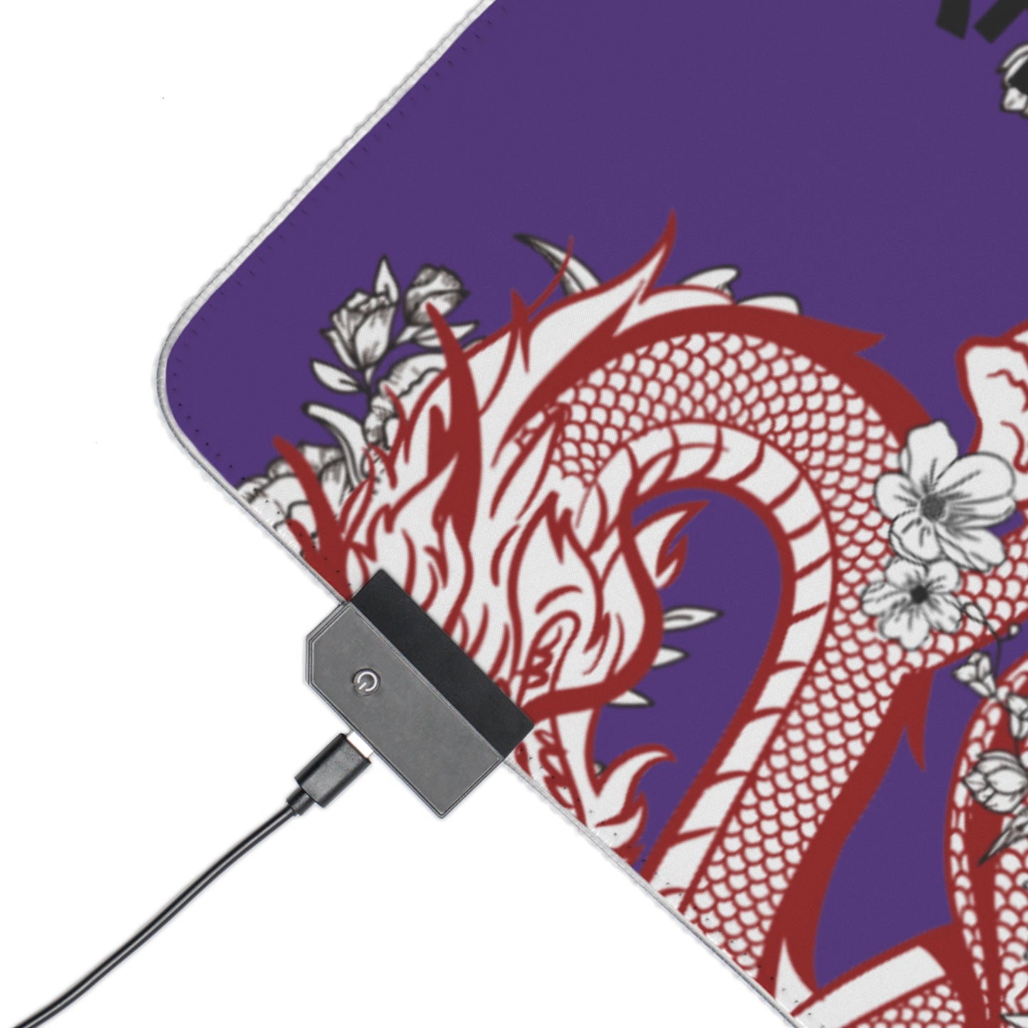 LED Gaming Mouse Pad: Dragons Purple