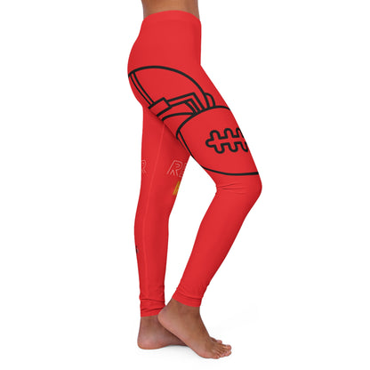 Women's Spandex Leggings: Football Red