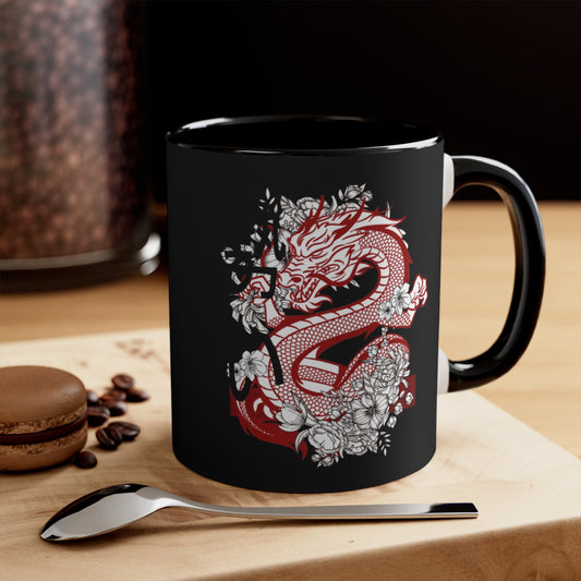 Accent Coffee Mug, 11oz: Dragons Black