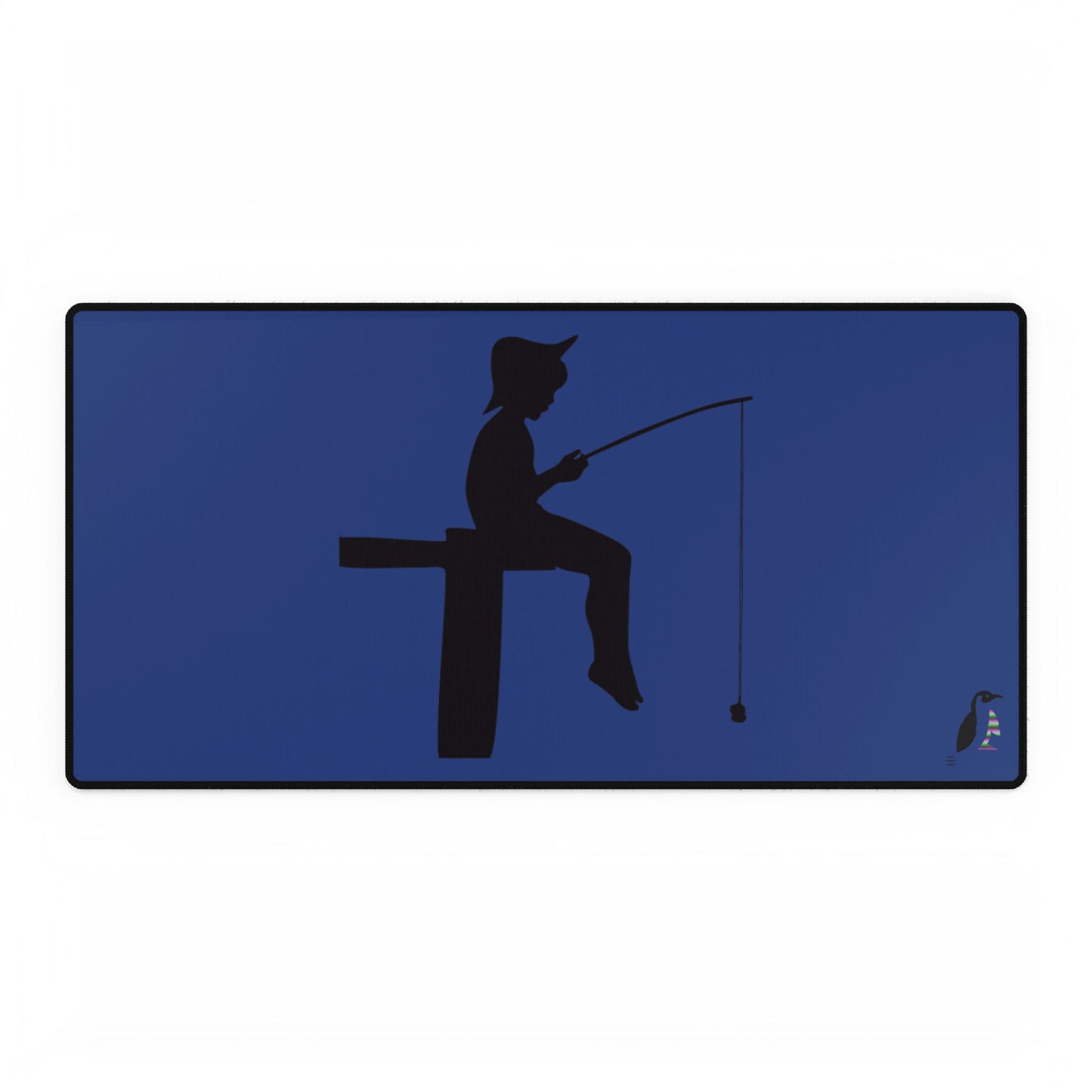 Desk Mats: Fishing Dark Blue