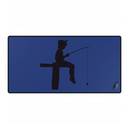 Desk Mats: Fishing Dark Blue