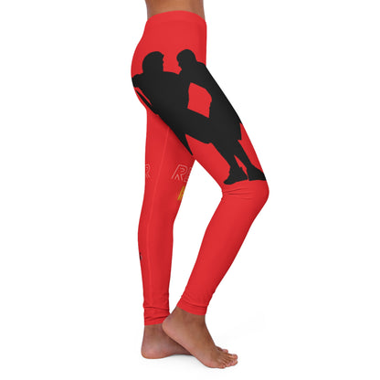 Women's Spandex Leggings: Basketball Red