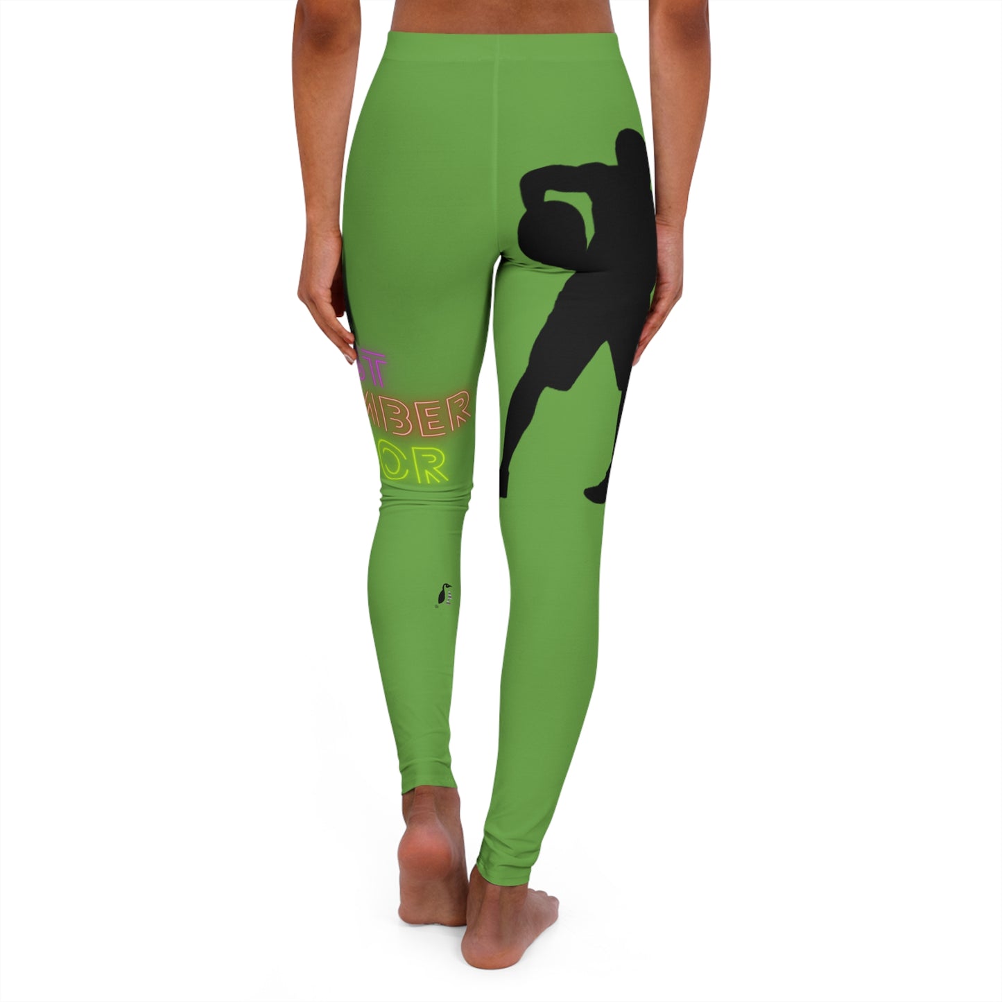 Women's Spandex Leggings: Basketball Green