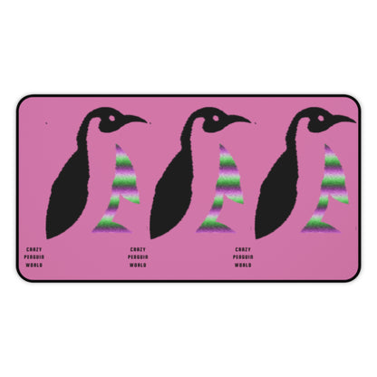 Desk Mat: Crazy Penguin World Logo Lite Pink