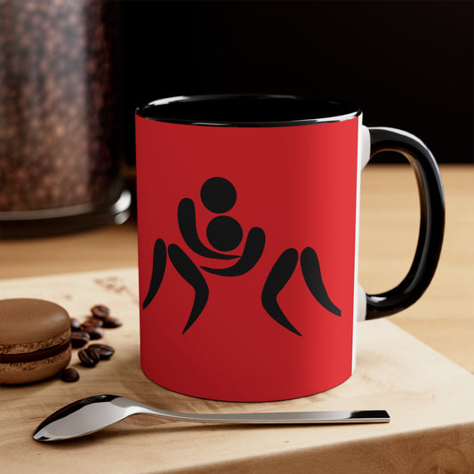Accent Coffee Mug, 11oz: Wrestling Red