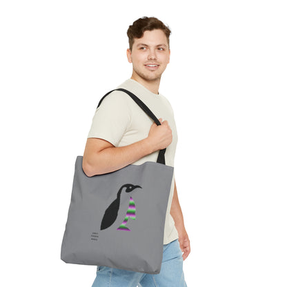 Tote Bag: Crazy Penguin World Logo Grey