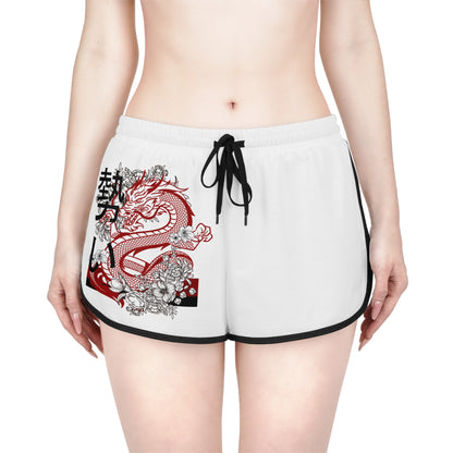 Women's Relaxed Shorts: Dragons White