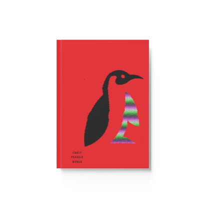 Hard Backed Journal: Crazy Penguin World Logo Red