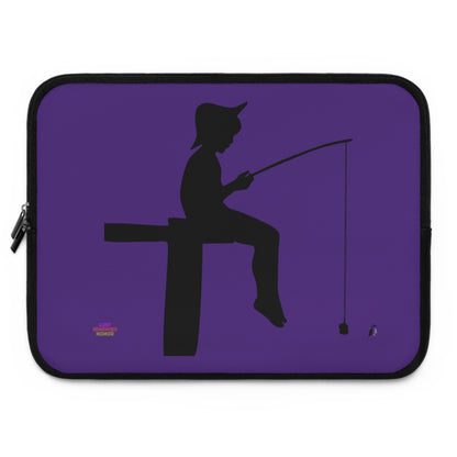 Laptop Sleeve: Fishing Purple