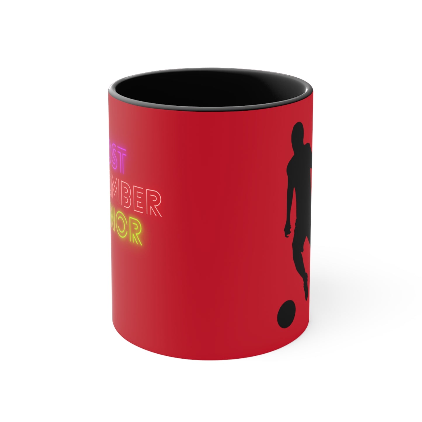 Accent Coffee Mug, 11oz: Soccer Dark Red
