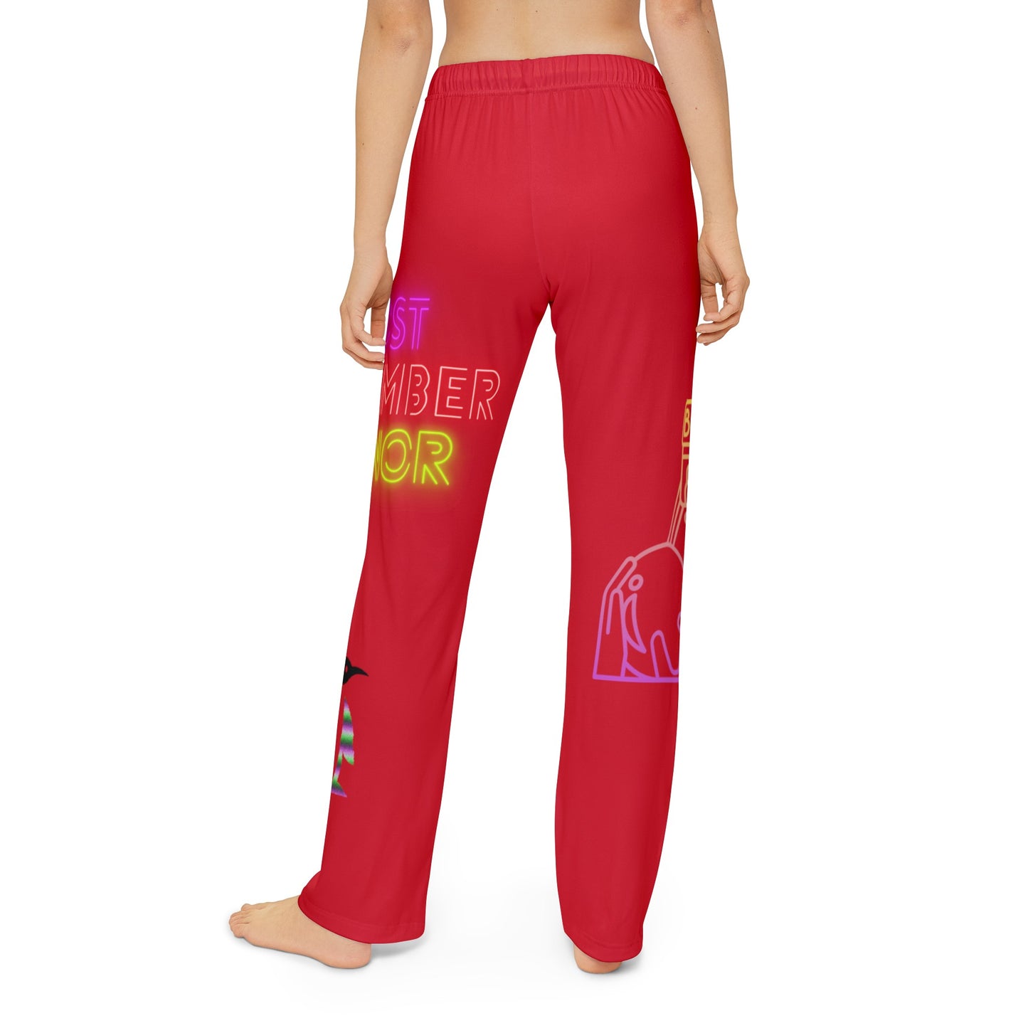 Kids Pajama Pants: Bowling Dark Red