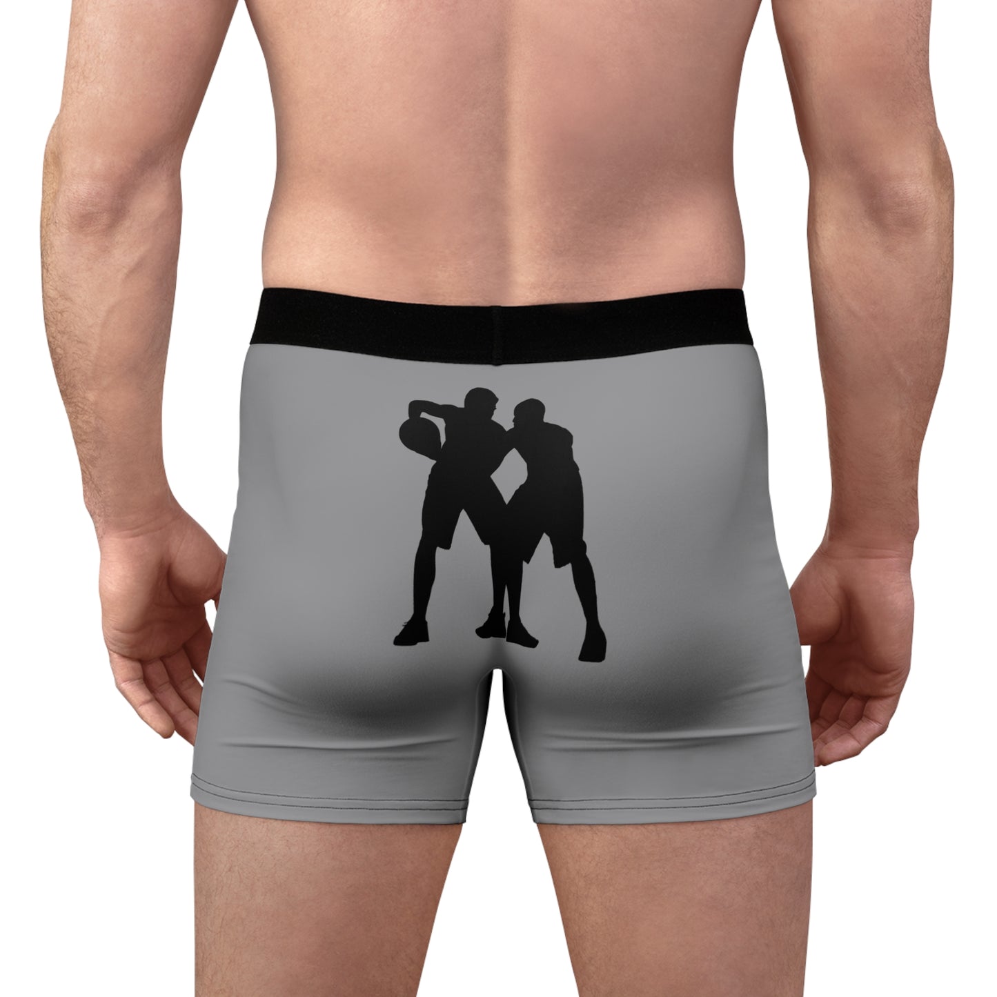 Men's Boxer Briefs: Basketball Grey