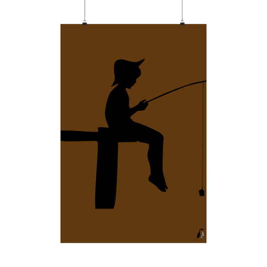 Premium Matte Vertical Posters: Fishing Brown