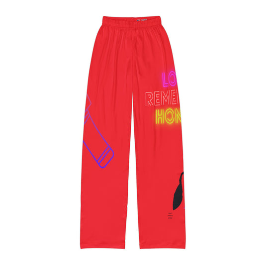 Kids Pajama Pants: Music Red