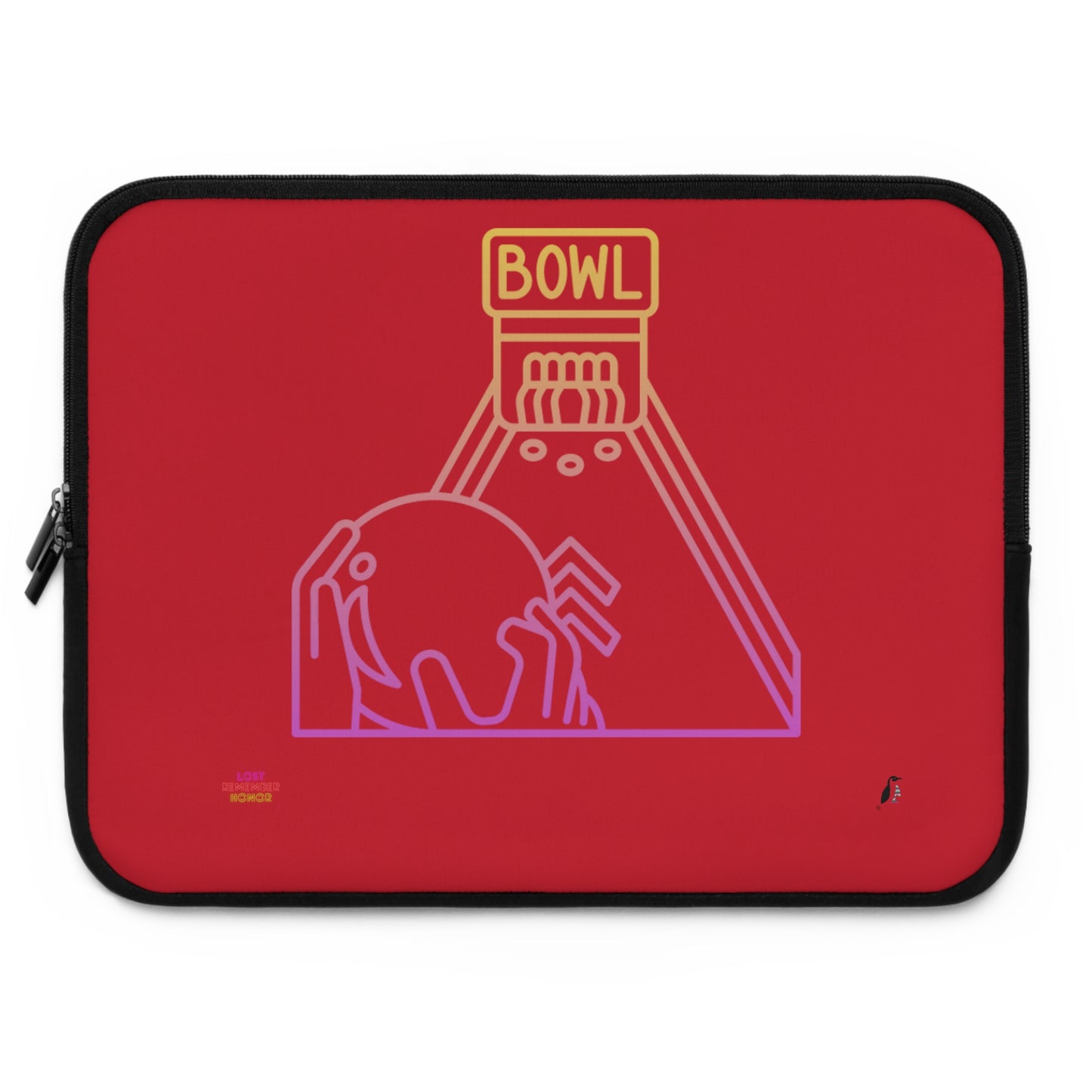 Laptop Sleeve: Bowling Dark Red