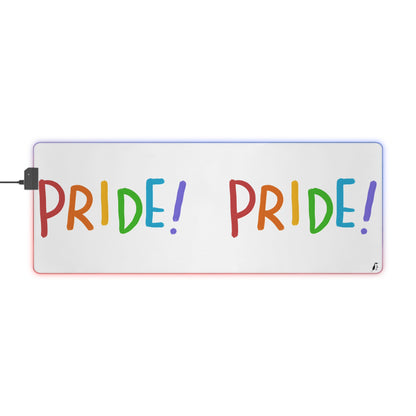 LED Gaming Mouse Pad: LGBTQ Pride White