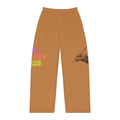 Women's Pajama Pants: Writing Lite Brown