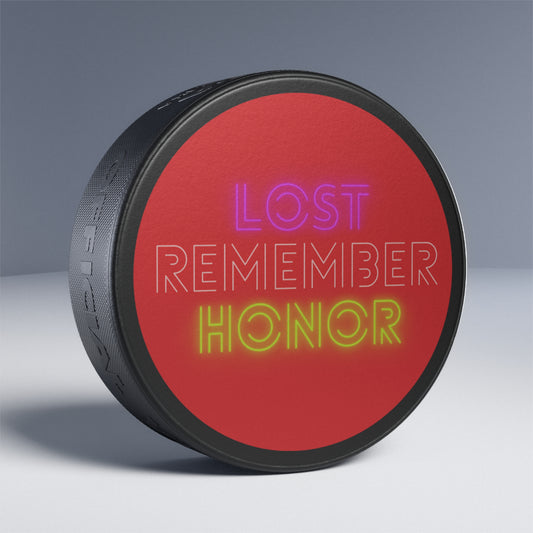 Hockey Puck: Lost Remember Honor Red