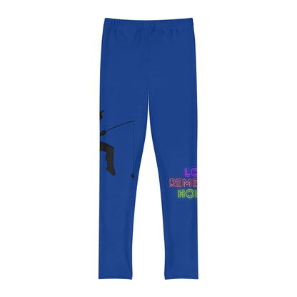 Youth Full-Length Leggings: Fishing Dark Blue