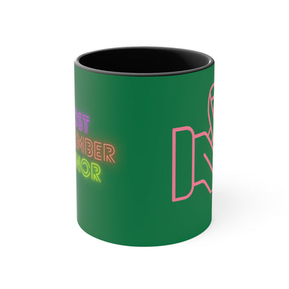 Accent Coffee Mug, 11oz: Fight Cancer Dark Green