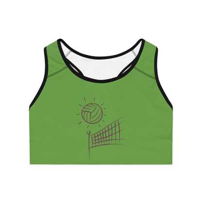 Sports Bra: Volleyball Green