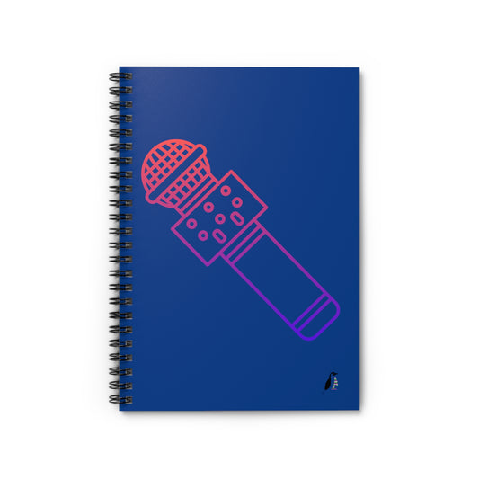 Spiral Notebook - Ruled Line: Music Dark Blue