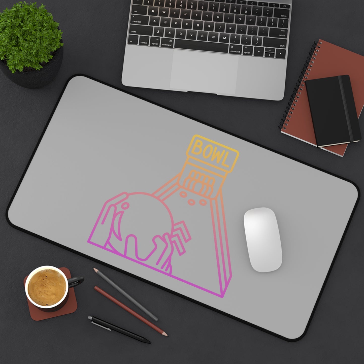 Desk Mat: Bowling Lite Grey