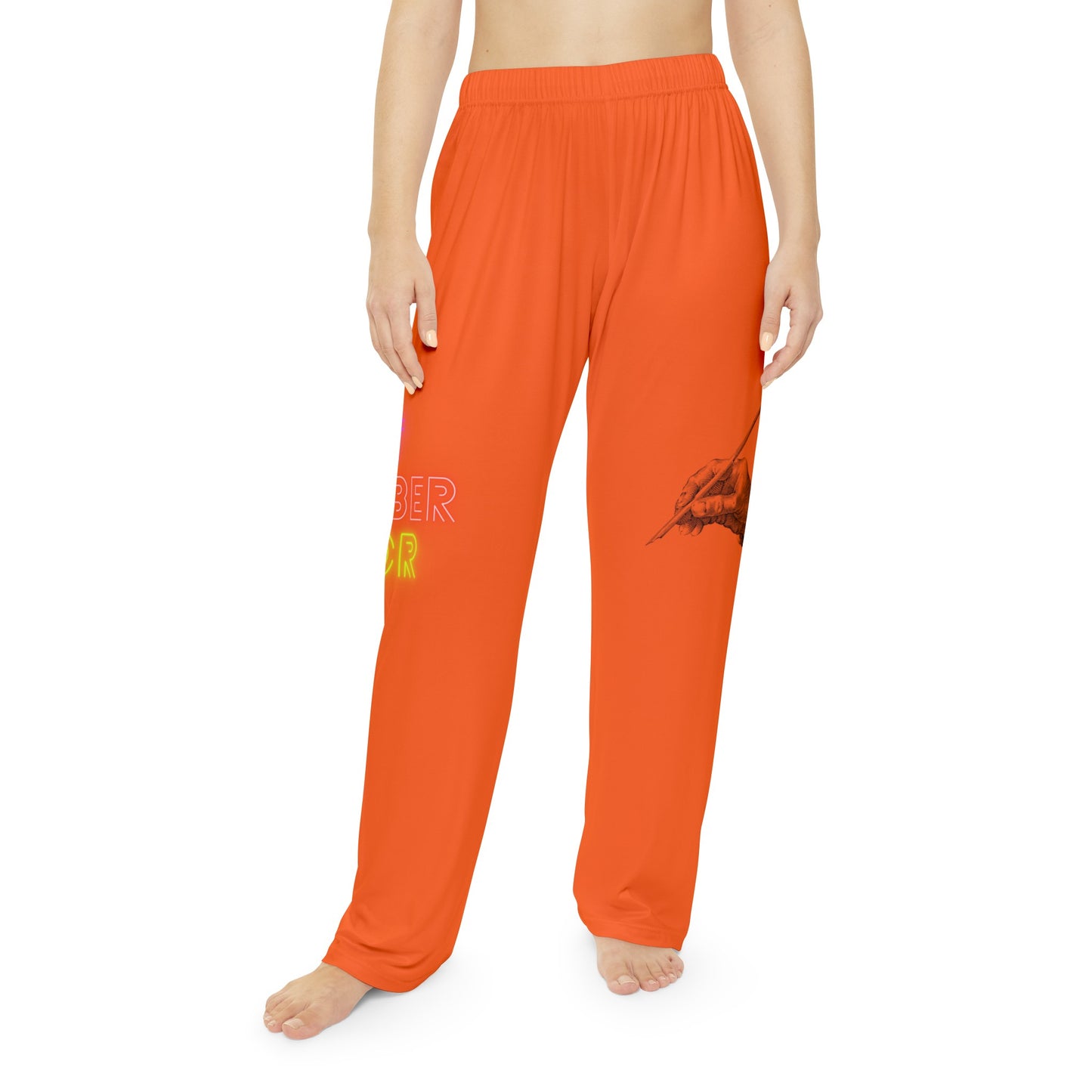 Women's Pajama Pants: Writing Orange