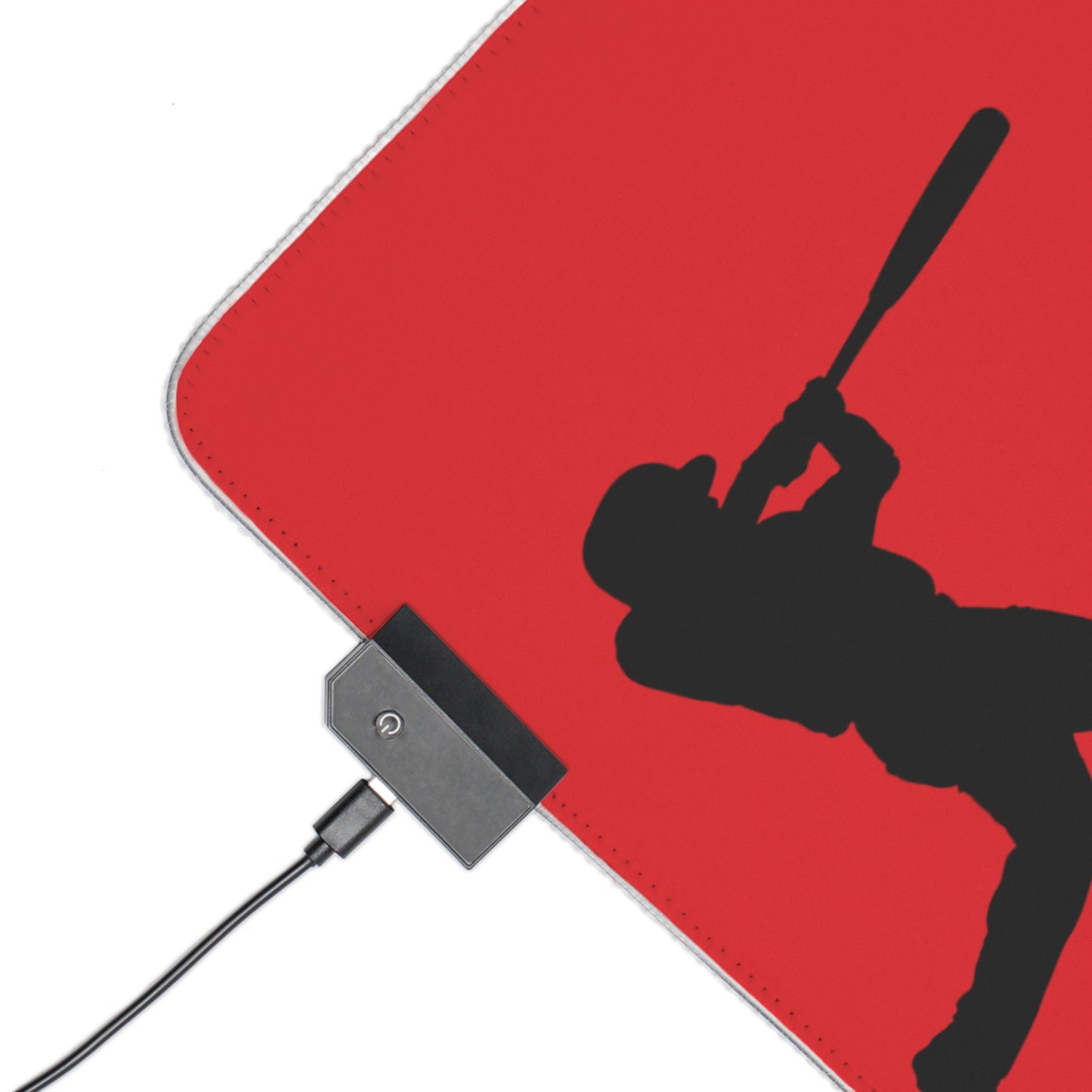 LED Gaming Mouse Pad: Baseball Red