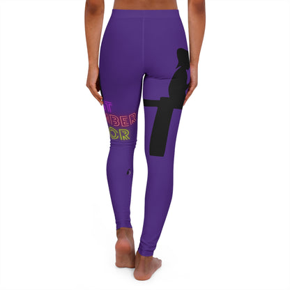 Women's Spandex Leggings: Fishing Purple