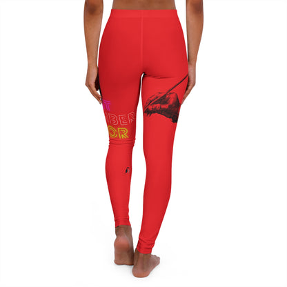 Women's Spandex Leggings: Writing Red