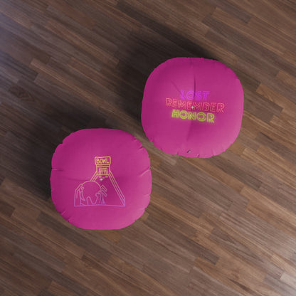 Tufted Floor Pillow, Round: Bowling Pink