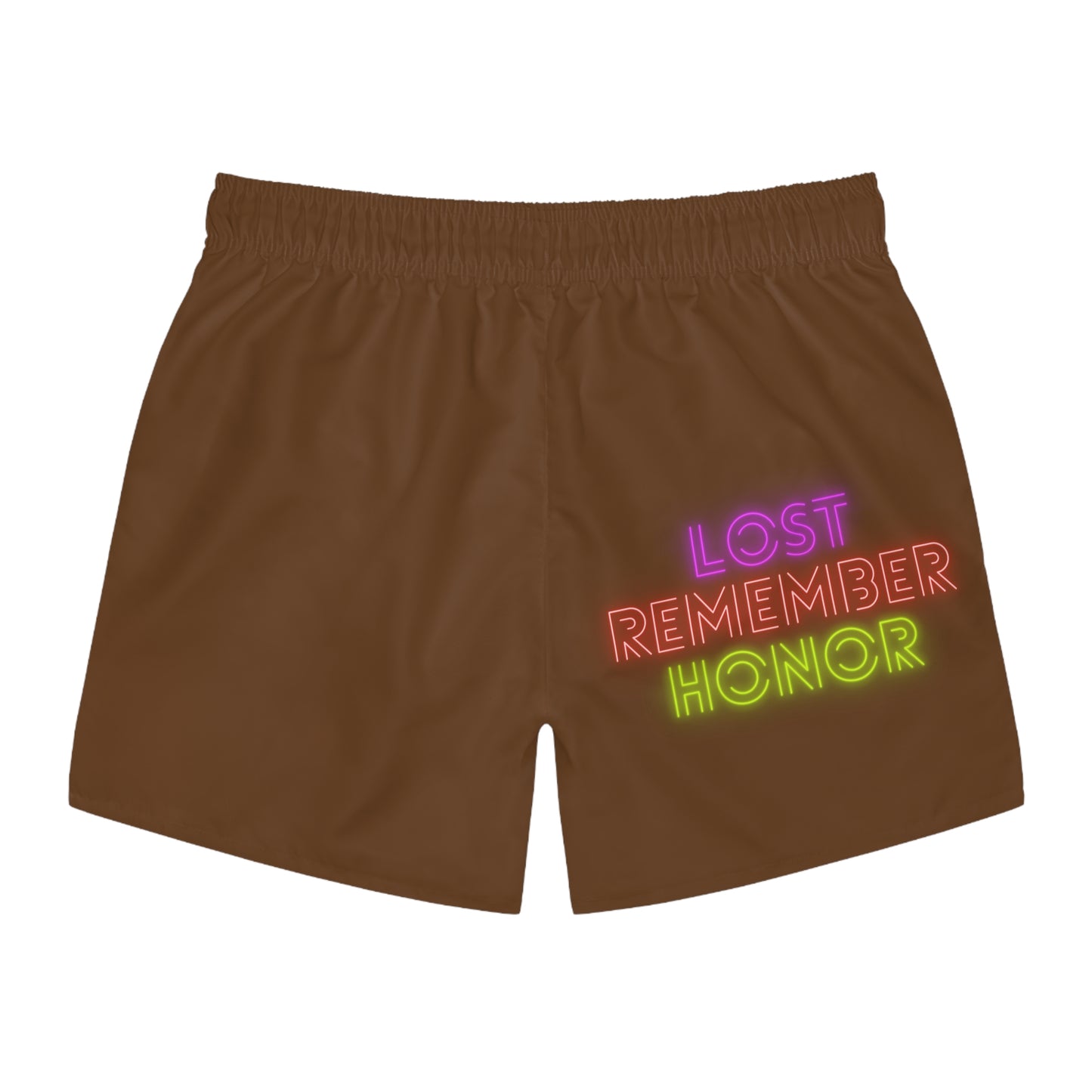 Swim Trunks: Crazy Penguin World Logo Brown