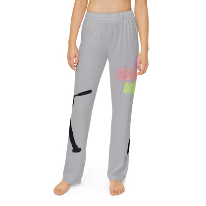 Kids Pajama Pants: Baseball Lite Grey