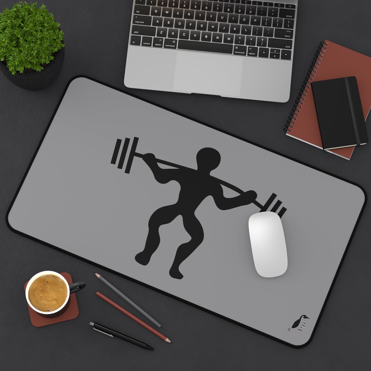 Desk Mat: Weightlifting Grey