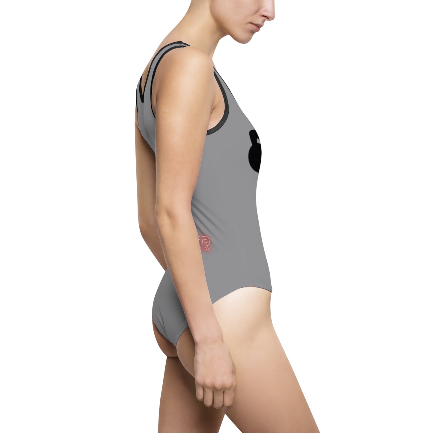 Women's Classic One-Piece Swimsuit: Basketball Grey