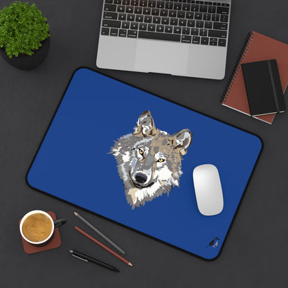 Desk Mat: Wolves Dark Blue