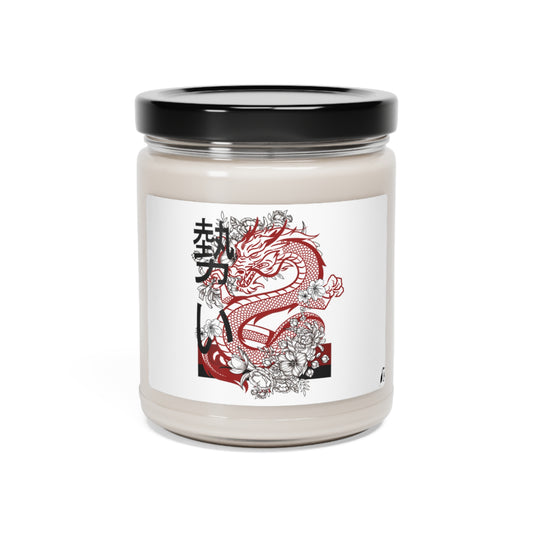 Scented Soy Candle, 9oz: Dragons White