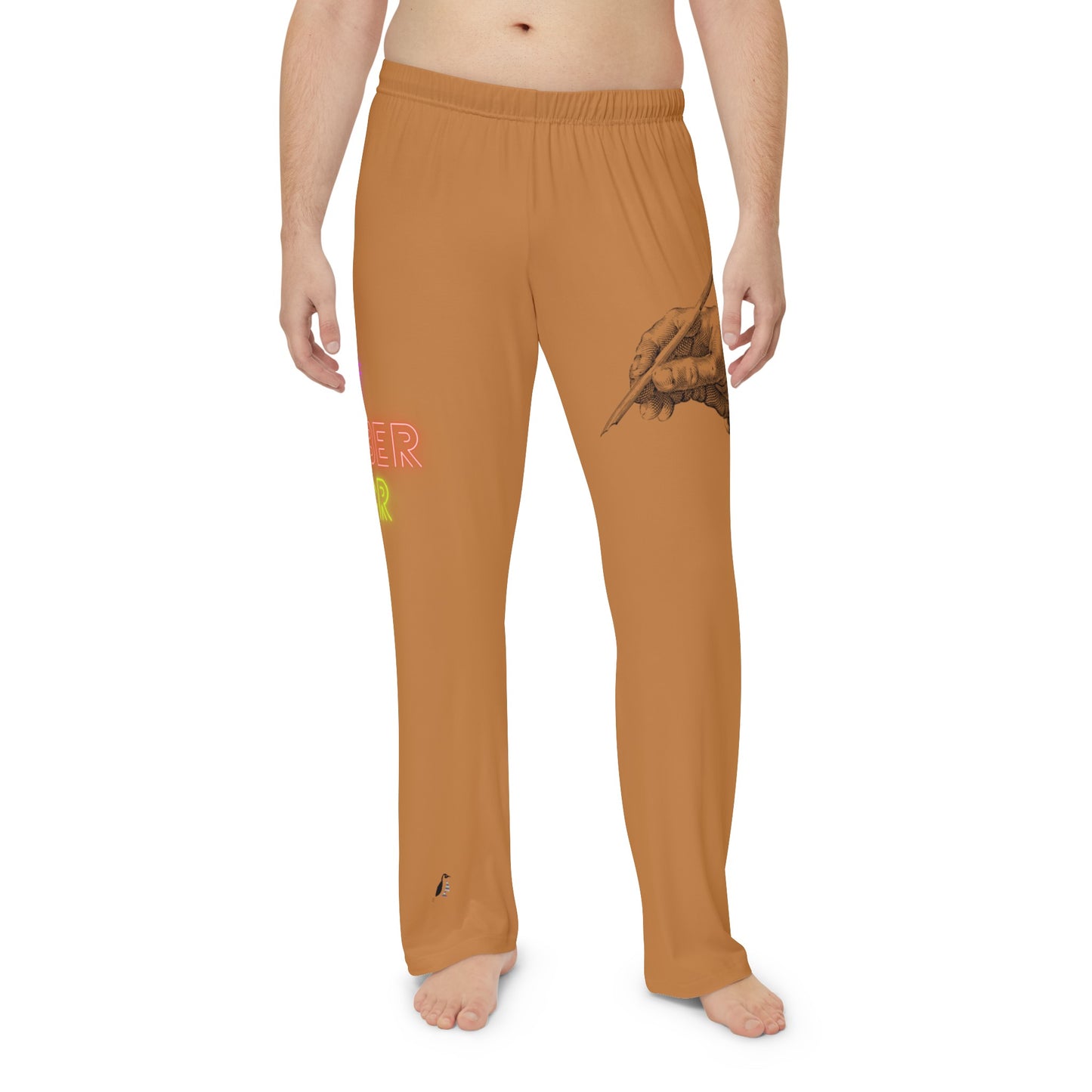 Men's Pajama Pants: Writing Lite Brown