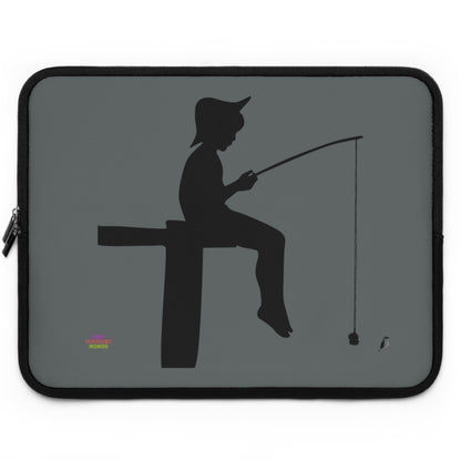 Laptop Sleeve: Fishing Dark Grey