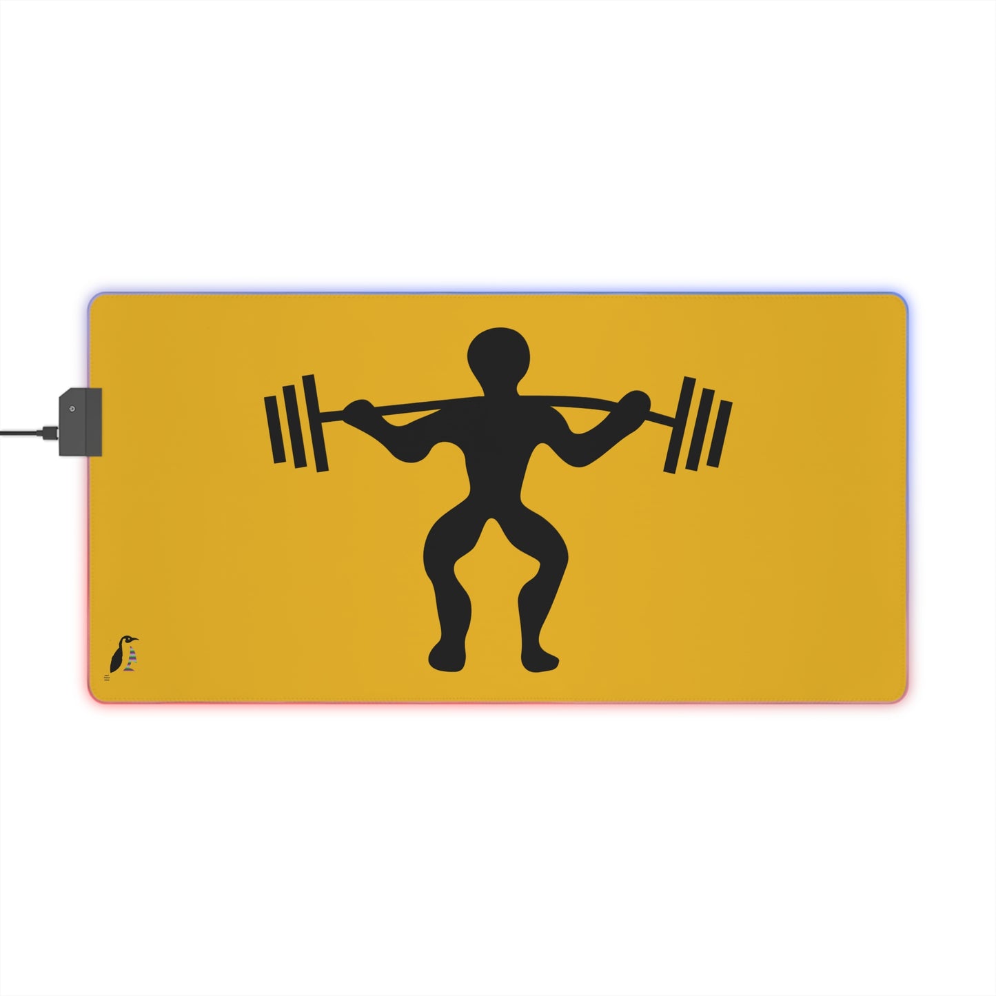 LED Gaming Mouse Pad: Weightlifting Yellow