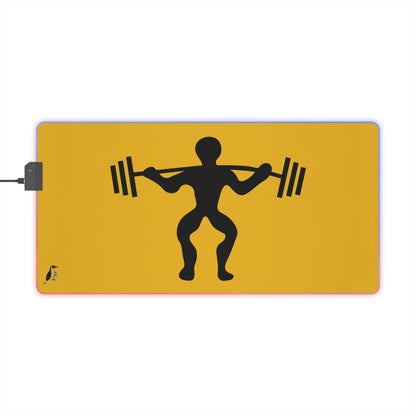 LED Gaming Mouse Pad: Weightlifting Yellow