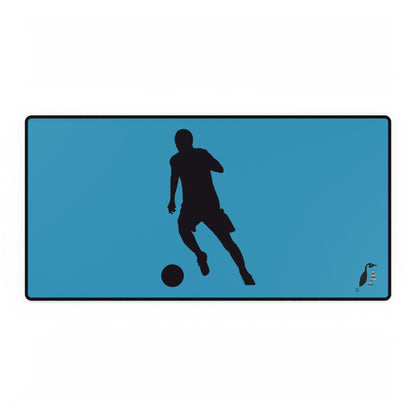 Desk Mats: Soccer Turquoise